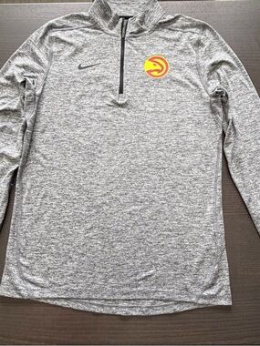 Nike Heather Gray Quarter-Zip with Hawks Logo